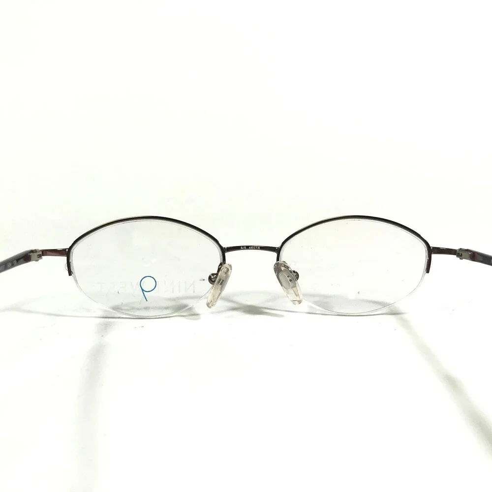 Nine West Petite Eyeglasses Frames 217 EG4 Brown Round Half Rim 46-18-130